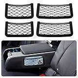 4pcs Car Net Pocket,Multi-Functional Car Seat Gap Organizer Pocket for Holding Phone,Sunglasses,Coin Holder,Universal Car Organizers and Storage Car Interior Accessories