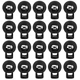 Super Z Outlet Single Hole Spring Loaded Round Ball Shaped Stop Sliding Cord Fastener Locks Buttons for Camping & Hiking, Shoelace Replacement, Sports, Backpacks (20 Pieces)