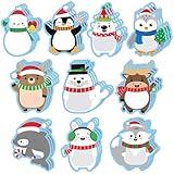 ANGOLIO600Pcs Christmas Sticky Notes Set Polar Animals Snowman Dolphin Notepad Sets Christmas Memo Pad Notes Winter Self Sticky Notes for Classroom Prizes Stocking Stuffers Kids Gifts