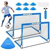 Kids Soccer Goal for Backyard Set - 2 Set of 6X4 / 4X3 ft Toddler Soccer Nets Training Equipment, Soccer Ball, Pop Up Portable Soccer Set for Kids and Youth Games and Training Goals Ages 3-16 Gift