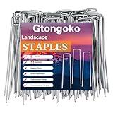 Gtongoko 120 Pack Galvanized Landscape Staples Garden Stakes Plant Cover Stakes 6 Inch 11 Gauge Lawn Staples Fence Stakes Ground Stakes for Landscaping Securing Weed Barrier Fabric