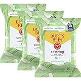 Burt's Bees Stocking Stuffers, Aloe Vera Face Wipes, for Sensitive Skin, Soothing Makeup Remover & Facial Cleansing Towelettes Christmas Gifts, 30 Ct. (3-Pack)