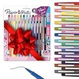 Paper Mate Flair Felt Tip Pens, Medium Point 0.7 Millimeter Marker Pens, Back to School Supplies for Teachers & Students, Stocking Stuffers, Assorted Colors, 24 Count