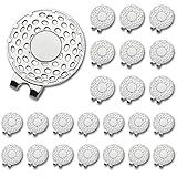 BSTWARM 24 PCS Magnetic Golf Hat Clips Ball Marker Holder for Golf Gloves Hats Bags Caps Visor Belt, Golf Hat Clip Bulk for Ball Mark - Sliver