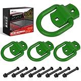 Nilight 4 PCS D Ring Tie Down Anchor 1/2" Heavy Duty Rings with Screws Bolts on Trailer Truck Bed Cargo 12000 Lbs Break Strength Hook Green