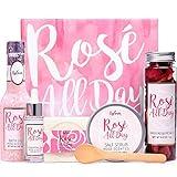 Spa Gifts for Women, Gift Set for Women, BFF LOVE 6Pcs Rose Spa Set for Women, Spa Kit with Essential Rose Oil, Bath Salt, Soap, Natural Petals, Christmas Gifts for Mom