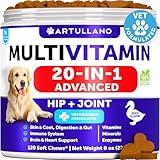 Dog Multivitamin Chewable with Glucosamine 20 in 1 - Dog Vitamins and Supplements - Senior & Puppy Multivitamin for Dogs - Pet Joint Support Health - Immunity, Mobility, Gut Skin - 120 Chews