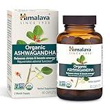 Himalaya Organic Ashwagandha, 60 Day Supply, Herbal Supplement for Stress Relief, Energy, Occasional Sleeplessness, Excipient Free, Organic, Non-GMO, Vegan, Gluten Free, 670 mg, 60 Caplets