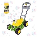 John Deere Bubble Lawn Mower for Toddlers, Bubble Blowing Machines, Indoor and Outdoor Gardening Toy, Birthday, Party Favor for Preschool Girls and Boys, No Batteries Required, 2+