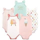 Hudson Baby Unisex Baby Cotton Sleeveless Bodysuits, Ice Cream, 6-9 Months