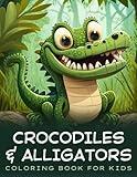 Crocodiles & Alligators Coloring Book for Kids: Big, Fun, and Easy Cartoon Designs for Children of All Ages!