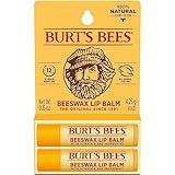Burt's Bees Lip Balm - Original Beeswax, Lip Moisturizer With Responsibly Sourced Beeswax, Tint-Free, Natural Origin Conditioning Treatment, 2 Tubes, 0.15 oz.