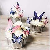 36pcs Edible Butterfly Cupcake Toppers Birthday Cake Decorations Precut CHOCKACAKE Wafer Paper Butterflies