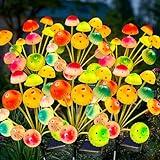 Kohlrabi Solar Garden Lights, 6 Pack Solar Mushroom Lights Outdoor, Upgraded 72LED Mushroom Flower Light Yard Decor Outside Waterproof, Garden Decor for Lawn Front Porch Patio Backyard