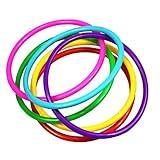 OBTANIM 12 Pcs Plastic Ring Toss Game for Kids and Outdoor Toss Rings for Speed and Agility Practice Game, Random Colors