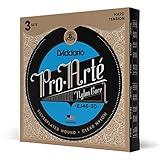 D'Addario Pro Arté Nylon Classical Guitar Strings, EJ46-3D, Hard Tension, 6-String Set, Pack of 3
