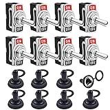 COROTC Toggle Switches, 8 Pack 2 Pin ON Off SPST Car Rocker Switches, 20A 12V Heavy Duty Waterproof Toggle Switch