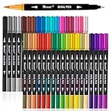 Dual Markers Brush Pens, 36 Fine Point Art Marker, Double Tip Colored Pen for Adult Coloring Hand Lettering, School Classroom Art Suppliers