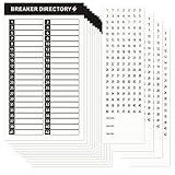 16 Sheets Breaker Panel Labels Electrical Box Sticker Numbers Breaker Panel Labels Electrical Sticker Number Catalog Load Center Adhesive Waterproof Reusable（Black）