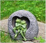 Artisan Flair Lover Frog Statues for Garden - Resin Frogs Couple Figurines Romantic - Yard Animal Decor Frog Stuff Outdoor Lawn Ornament, Green, 7.09 X 4.33 X 7.09 Inches, AF15813