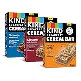 KIND Cereal Breakfast Bars, Variety Pack, Chocolate with Almonds, Peanut Butter, Cinnamon with Almonds, Healthy Snacks, Gluten Free, 18 Count