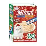 INABA Churu Cat Treats, Lickable, Squeezable Creamy Purée Cat Treat with Vitamin E, 0.5 Ounces Each Tube, 20 Tubes, Holiday Variety Pack