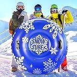 ZMLM Snow Tube, 47 Inches Inflatable Snow Sleds for Kids and Adult, Thickened Heavy Duty Hard Bottom Snow Sled with Handles Supplies Gifts Winter Sports Toys for Boys Girls Family Activities Outdoor