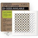 SABA Home Decor Air Vent Cover Grille - Acrylic Plexiglass 10" x 10" Duct Opening, 12" x 12" Overall White Finish Decorative Covers for Walls & Ceilings NOT for Floor USE, Venetian