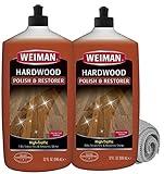 Weiman Wood Floor Polish and Restorer 32 Oz 3PC Bundle - High-Traffic Hardwood Floor, Natural Shine, Removes Scratches, Leaves Protective Layer