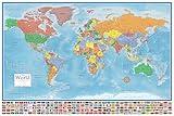 36x48 World Classic Elite Wall Map Laminated Flags of the World