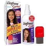 Licefreee Spray Family Size Lice Treatment for Kids & Adults, 12 Fl Oz, Easy Use Lice Spray Kills Head Lice, Eggs, Super Lice on Contact, Includes Metal Lice Comb, Multiple Treatments