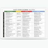 BFADMN 1100-Low Calorie Meal Plan For Weight Watchers Poster Weight Loss Food List Low Calorie Diet Chart Dietitian Nutrition Guide Healthy Recipes Meal Plan For Kitchen Decor 12x16in Unframed