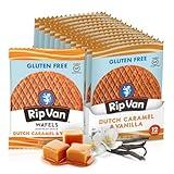 Rip Van Wafels Gluten-Free Stroopwafel - Dutch Caramel & Vanilla Stroopwafels Healthy Snacks Non-GMO Low Sugar (6g) Calorie, 12 Count