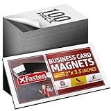 XFasten Self Adhesive Business Card Magnets, Pack of 100, Weatherproof Peel and Stick Magnetic Business Cards