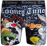 COCO BRANDS Mens Boxer Briefs - Looney Tunes Tom & Jerry Tweety Taz Daffy Duck Underwear Boxers for Men with Contour Pouch, Size Large, Group Attitude/Black