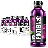 Protein2o 15g Whey Protein Isolate Infused Water, Ready To Drink, Sugar Free, Gluten Free, Lactose Free, Harvest Grape, 16.9 oz Bottle (Pack of 12)