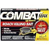 Combat Max 12 Month Roach Killing Bait, Small Roach Bait Station, Child-Resistant, 18 Count