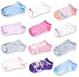 Hanes Girls' Big, Ankle and No Show Fashion, Soft Socks, 12-Pack, Tie Dye Assortment-12 Pack, Medium