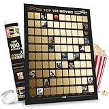 Premium Top 100 Movies Scratch Off Poster – Stunning Art by Hand With Movies From Top Databases – 16.5"x23.4" Movie Bucket List - Gifts for Movie Lovers Movie Night Gift - Movie Poster Has All Genres