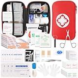 Mini Travel First Aid Kit, Emergency Kit with 201PCS First Aid Supplies and Waterproof Compact Bag, Survival Medical Kit for Home Car Office Camping Hiking