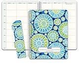 Elan Publishing Company HARDCOVER Combination Plan and Record Book: One efficient 8.5" x 11" Book for Lesson Plans and Grades Combines W101 and R1010 with Bonus Clip-in Bookmark (Blue Green Flowers)