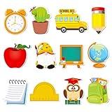 FANOST 36 Pack Back to School Sticky Notepads, Apples Owls School Bus Pencil Chalkboard Design Self Adhesive Memo Pads for Kids Goodie Bag Gifts Scrapbook Appreciation Notes Party Supplies