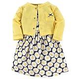Hudson Baby Girls' Cotton Dress and Cardigan Set, Daisy, 0-3 Months