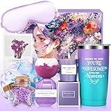 Birthday Gifts for Women, Aoen Unique Spa Relaxation Self Care Gifts for Women Friendship, Best Friend, Mom, Wife, Sister, 8P Purple Get Well Soon Gift Baskets for Christmas, Valentines, Mothers Day