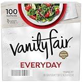 Vanity Fair Everyday Paper Napkins, 100 Count, Disposable Napkins Made Soft And Smooth For Everyday Meals