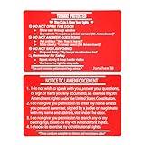 5-Pack Know Your Rights Immigration Red Card, Metal Red Cards Immigration Rights, Know Your Rights Card, Aluminum ICE Encounter Know Rights Card Police Officer Law Enforcement Know Rights (KYR-EN-5P)