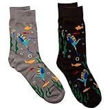 Foozys Men’s Fun Crazy Cool Sports Themed Novelty Crew Socks | 2 Pairs Included in Two Colors (Scuba Diving)…