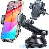 Romuto Car Phone Holder Mount【Window + Vent +Dashboard】Dash Mounted Holders, Suction Cup Phone Holders for Your Car Phone Mount for Truck Cell Phone Automobile Cradle for iPhone Samsung All Smartphone