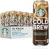 Starbucks Cold Brew Coffee, Vanilla Sweet Cream, 11 fl oz Cans (12 Pack), Premium Coffee Drink, Iced Coffee