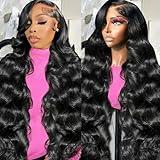 Yilike 28 Inch 13x6 Lace Front Wigs Human Hair Pre Plucked Body Wave HD Lace Front Wigs Human Hair 180% Density Frontal Glueless Wigs Human Hair with Baby Hair